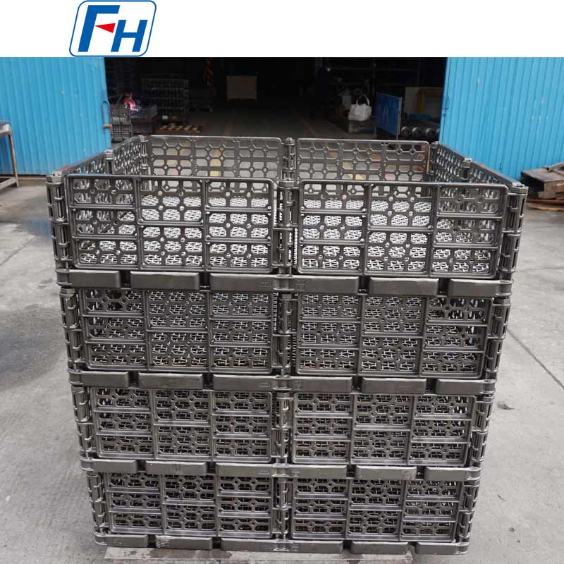 1.4848 Cestas de tratamiento térmico apiladas de acero resistentes al calor para uso en hornos de rodillos