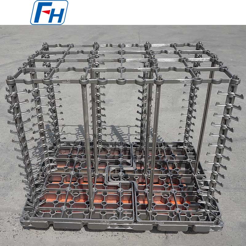 Los hornos de tratamiento térmico Ipsen utilizan accesorios de tratamiento térmico para el tratamiento térmico de engranajes de ejes de motores automotrices | FH®